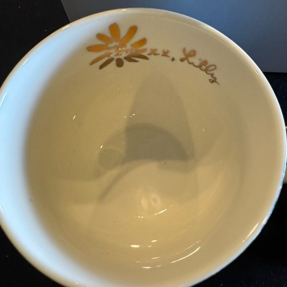 Lilly Pulitzer Blue, Green and Gold Floral Ceramic Mugs (2) - Picture 4 of 8